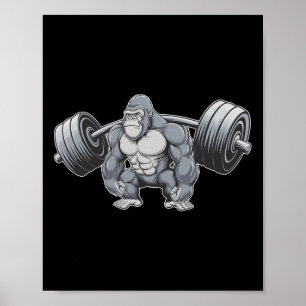 Poster Salle de sport de musculation de fitness de gorill