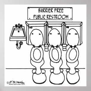 Poster Salle de toilettes publique sans obstacle