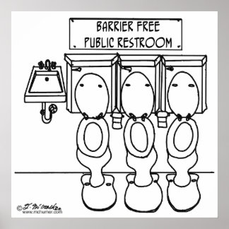 Poster Salle de toilettes publique sans obstacle