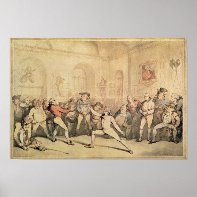 Poster Salle d'escrime Angelo, pub. 1787 (Devant)