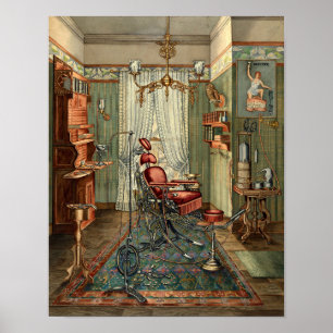 Poster Salle d'opération des dentistes de l'époque victor