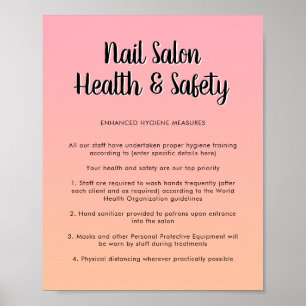Poster Salon à ongles Santé rose Pastel Couleur Sécurité 
