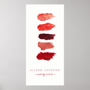 Poster Salon de beauté rouge à lèvres couleurs swathes