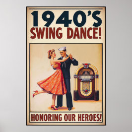 Poster Salon de danse vintage à voilure en service