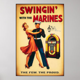 Poster Salon de danse vintage pour le service militaire
