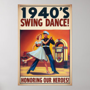 Poster Salon de danse vintage pour le service militaire