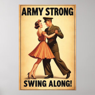 Poster Salon de danse vintage pour le service militaire