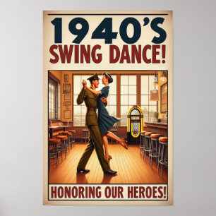 Poster Salon de danse vintage pour le service militaire