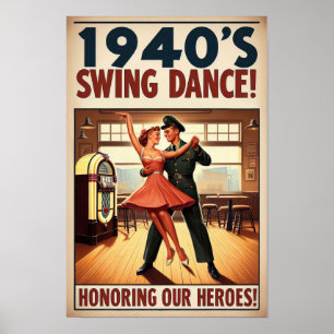 Poster Salon de danse vintage pour le service militaire