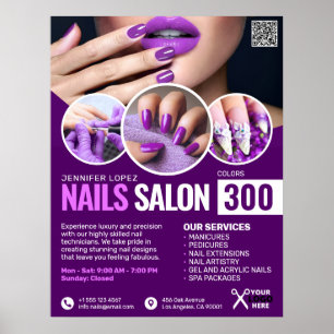 Poster Salon de manucure Violet, Salon de beauté, Artiste