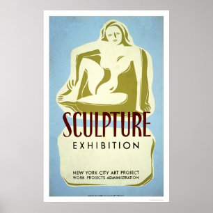 Poster Salon de sculpture NYC 1941 WPA