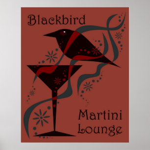 Poster Salon Red Blackbird Martini