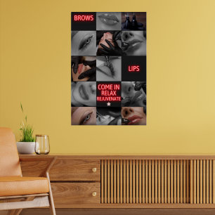 Poster Salon Spa Sourcils Lèvres Venez Vous Détendre Raje