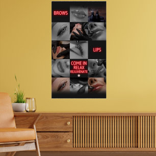 Poster Salon Spa Sourcils Lèvres Venez Vous Détendre Raje