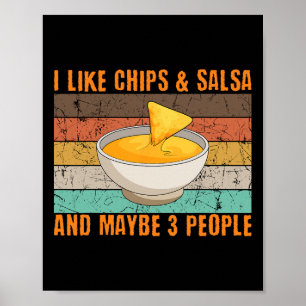 Poster Salsa Et Chips Intovert Retro Vintage Mexicain Cin