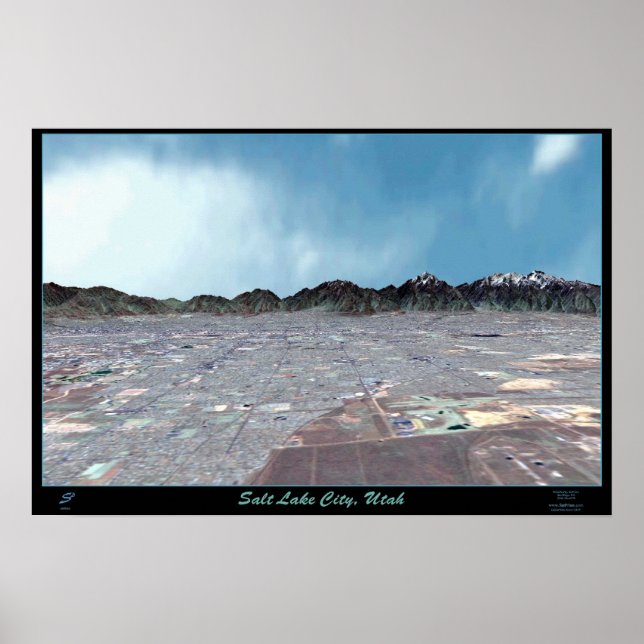 Poster Salt Lake City en perspective II, Utah satellite p (Devant)