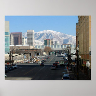 Poster Salt Lake City et l'avant de Wasatch