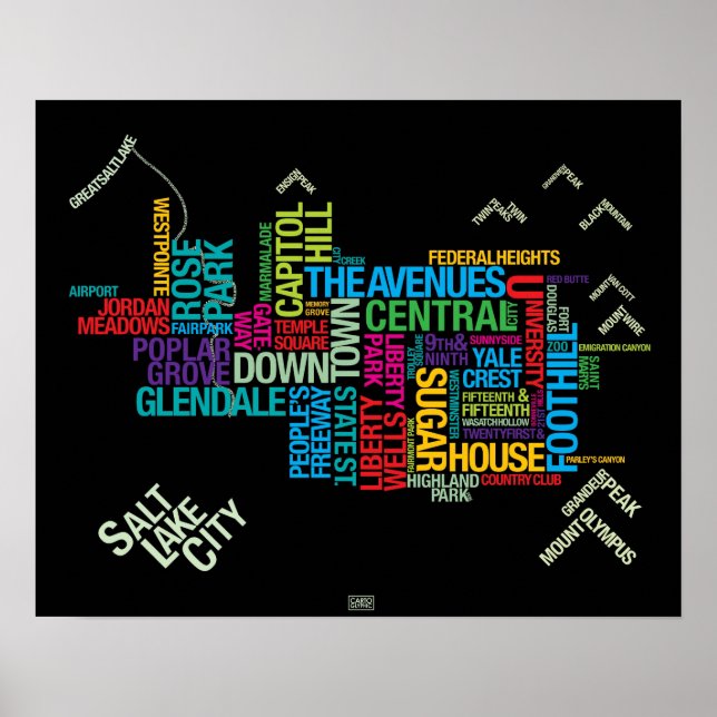 Poster Salt Lake City Quartiers : Palette de Marmalade (Devant)
