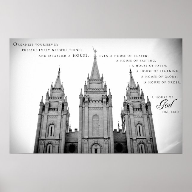 Poster - Salt Lake City Utah LDS Temple 2 (Devant)