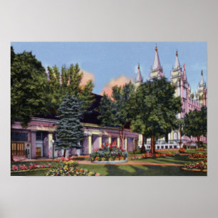 Poster Salt Lake City Utah Mormon Tabernacle et Temple