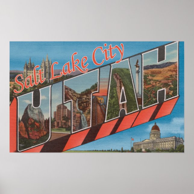 Poster Salt Lake City, Utah - Scènes de grandes lettres (Devant)