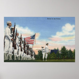 Poster Salut à la formation de couleurs - marine des USA