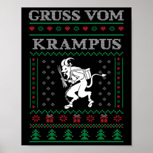 Poster Salut de Krampus Goth Sweat de Noël laid Kram
