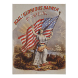 Poster Salut ! Glorieuse Bannière de notre Terre - Art Pa