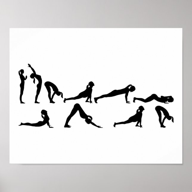 Poster Salutation de soleil Yoga (Devant)