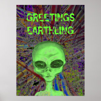 Poster Salutation des Aliens