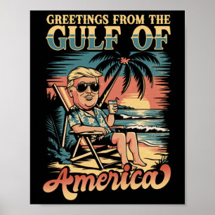 Poster Salutation Drôle De Trump De La Part Du Golfe Patr