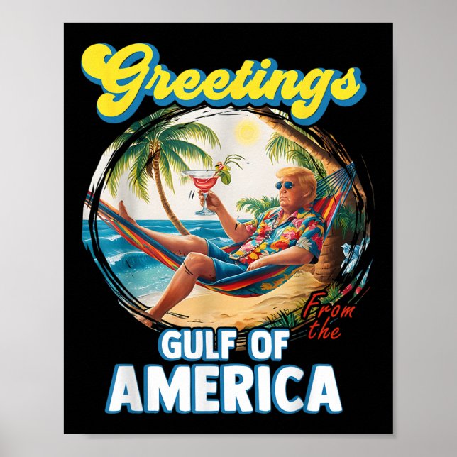 Poster Salutation Du Golfe Des États-Unis Trump (Devant)