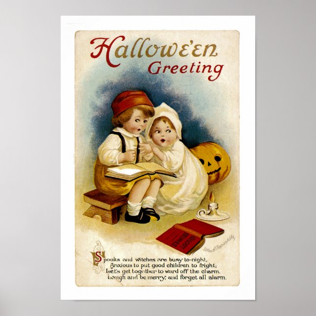 Poster Salutation Halloween vintage (Devant)