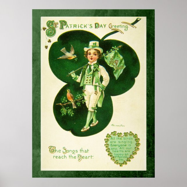 Poster Salutation vintage St Patrick (Devant)