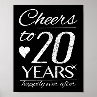 Poster Salutations à 20 ans mariés Couples 20e Mariage An