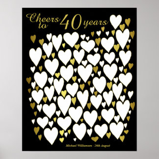 Poster Salutations à 40 ans - 40e anniversaire