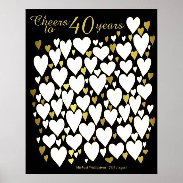 Poster Salutations à 40 ans - 40e anniversaire (Devant)