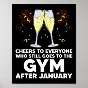 Poster Salutations À Gym Goers Après Janvier Joyeux Nouve