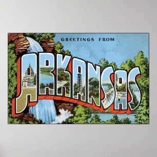 Poster Salutations d'Arkansas, cru