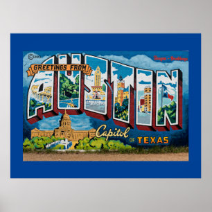 Poster Salutations d'Austin, Texas