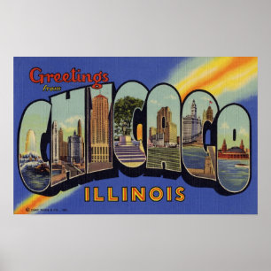 Poster Salutations de Chicago Illinois