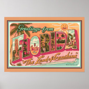 Poster "Salutations de Floride" Nostalgale