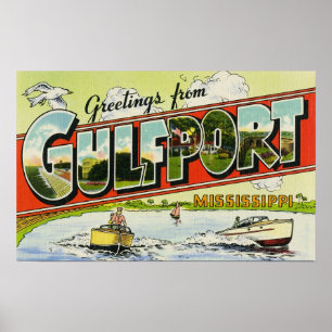 Poster Salutations de Gulfport Mississippi