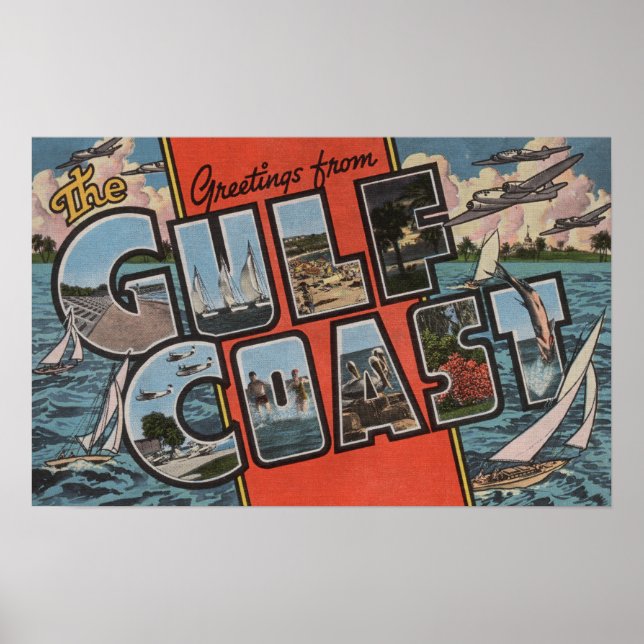 Poster Salutations de la Côte du Golfe (Devant)
