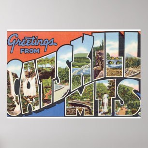 Poster Salutations de l'affiche Catskill Mts_Vintage voya