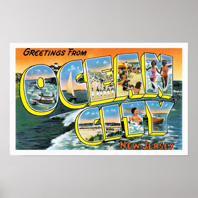 Poster Salutations De Ocean City, NJ (Devant)