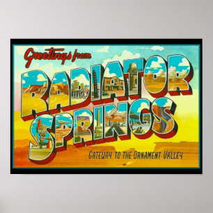 Poster Salutations de Radiator Springs Arizona