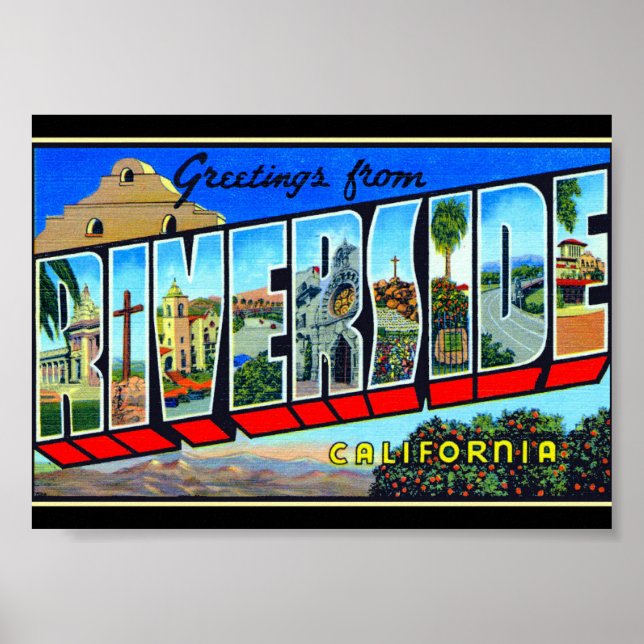 Poster Salutations de Riverside California (Devant)