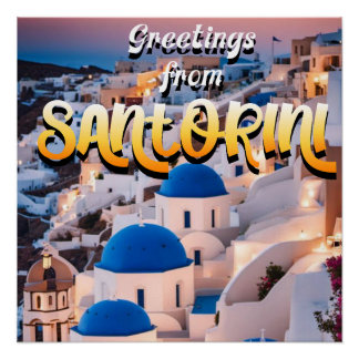 Poster Salutations de Santorin