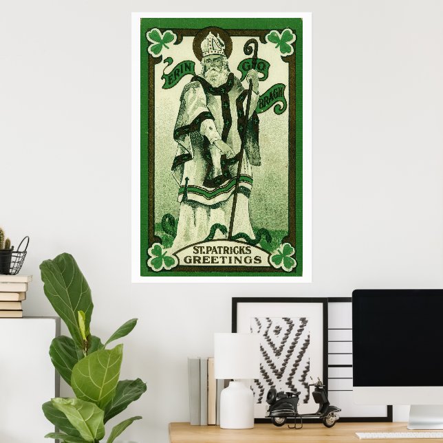 Poster Salutations de St. Patrick (Erin Go Braugh) (Bureau à domicile)